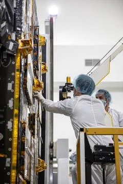 RECORD DATE NOT STATED  NASA s Psyche Solar Array Integration. NASA team m... Stock-Fotos