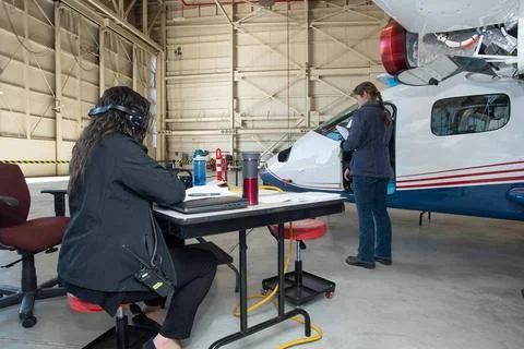 RECORD DATE NOT STATED  NASA engineers put the X-57 Maxwell, NASAs first .. Stock Photos