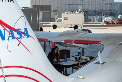 RECORD DATE NOT STATED  NASA engineers put the X-57 Maxwell, NASAs first .. Stock Photos