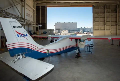 RECORD DATE NOT STATED  NASA engineers put the X-57 Maxwell, NASAs first .. Stock Photos