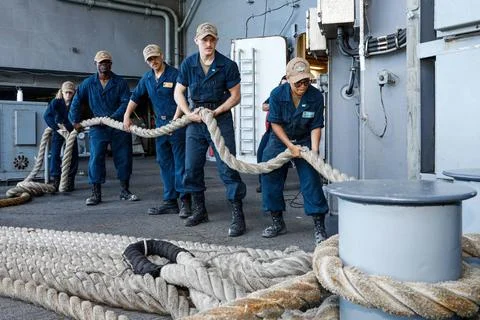 RECORD DATE NOT STATED NAVAL BASE GUAM (March 7, 2022) Sailors handle line... Photos