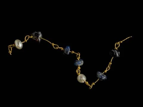 RECORD DATE NOT STATED  Necklace. Gallo-Roman. Nacre, Lapis Lazuli. Paris,... Stock Photos