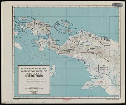 RECORD DATE NOT STATED Netherlands New Guinea : approximation of populatio... Stock Photos