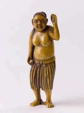 RECORD DATE NOT STATED  Netsuke. Standing character. Japan. Ivory. Paris, ... Stock Photos
