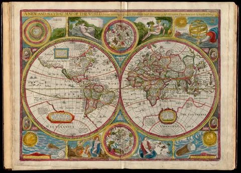RECORD DATE NOT STATED A new and accurat map of the world : drawne accordi... Stock Photos