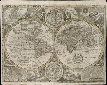 RECORD DATE NOT STATED A new and accurat map of the world drawne according... Stock Photos