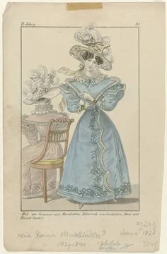 RECORD DATE NOT STATED  New Paris fashion leaves 1828 II. Year (92): Hut v... Stock Photos