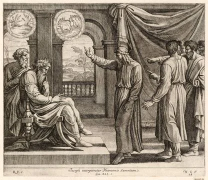 RECORD DATE NOT STATED  Nicolas Chaperon (Engraver) Joseph interprets the ... Stock Photos
