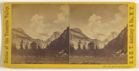 RECORD DATE NOT STATED The North and South Domes. Yosemite. Edward and Hen... Stock Photos