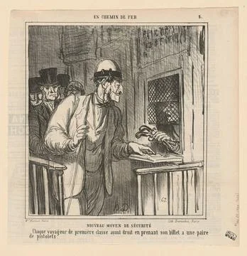 RECORD DATE NOT STATED Nouveau moyen de sÃ curitÃ . HonorÃ Daumier (1808-1 Stock Photos