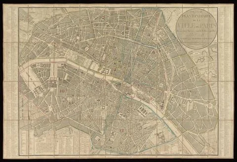 RECORD DATE NOT STATED  Nouveau plan itinÃ raire de la ville de Paris, div.. Stock Photos