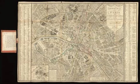 RECORD DATE NOT STATED  Nouveau plan de Paris, divisÃ en XII arrondissemen.. Stock Photos