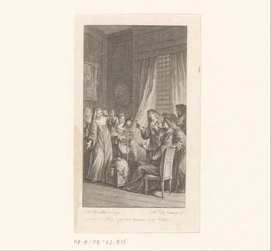 RECORD DATE NOT STATED  Nuns in an interior with parrot, Nicolas de Launay... Stock Photos