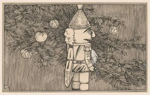 RECORD DATE NOT STATED  Nutcracker in a hussar mantle at a Christmas tree,... Stock Photos