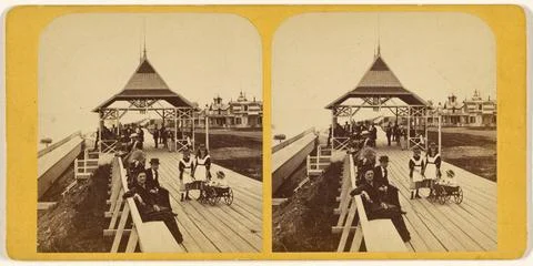 RECORD DATE NOT STATED Oak Bluff walk looking South. Martha s Vineyard.. S... Stock Photos