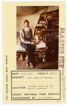 RECORD DATE NOT STATED Old timer at Wiseman. Alaska Task Force Photographs... Stock Photos