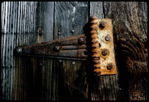 RECORD DATE NOT STATED Old hinge , Hinges. Edmund L. Mitchell Collection C... Stock Photos
