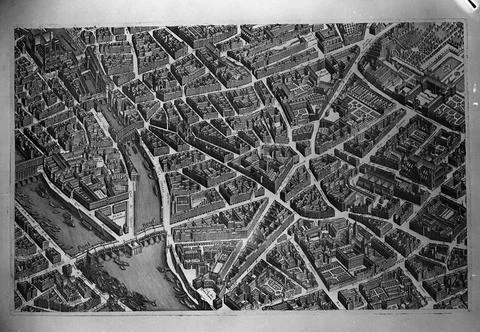 RECORD DATE NOT STATED Old Paris Map. Photographs of Marshall Plan Program... 库存照片