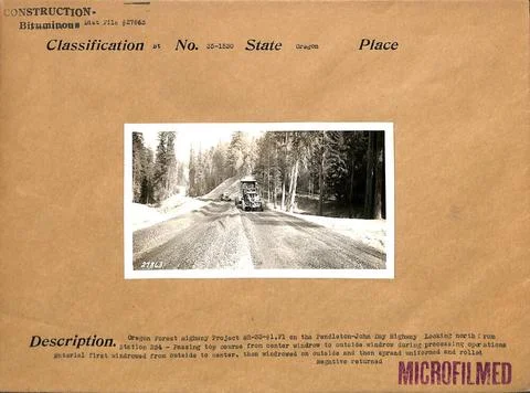 RECORD DATE NOT STATED Oregon Forest Highway Project on the Pendleton-John... Stock-Fotos