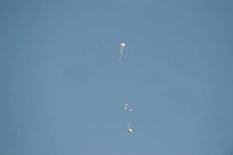 RECORD DATE NOT STATED  Orion teams perform an Orion Capsule Parachute Ass... Stock Photos