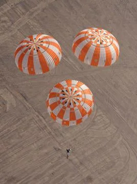 RECORD DATE NOT STATED  An Orion parachute development test takes place at... Stock Photos