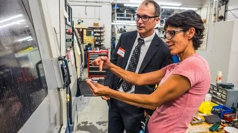 RECORD DATE NOT STATED  The Orion team visits Paradigm, a precision parts ... Foto stock