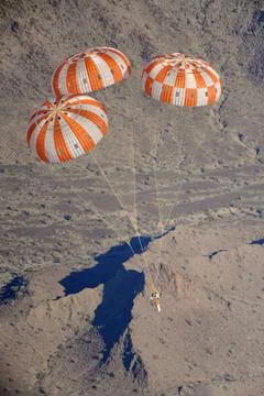 RECORD DATE NOT STATED  An Orion parachute development test takes place at... Stock Photos