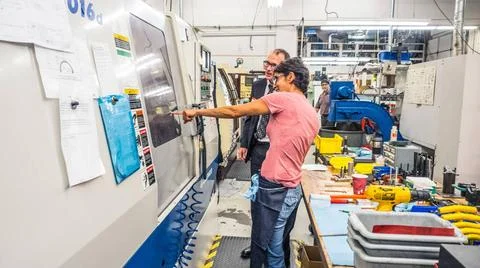 RECORD DATE NOT STATED  The Orion team visits Paradigm, a precision parts ... Foto stock