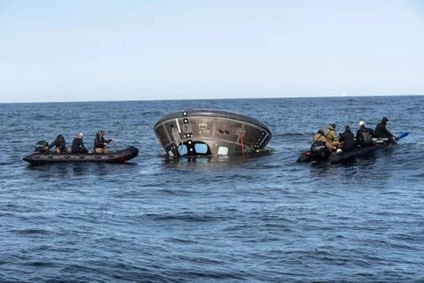 RECORD DATE NOT STATED  The Orion Crew Module Uprighting System (CMUS) and... Stock Photos
