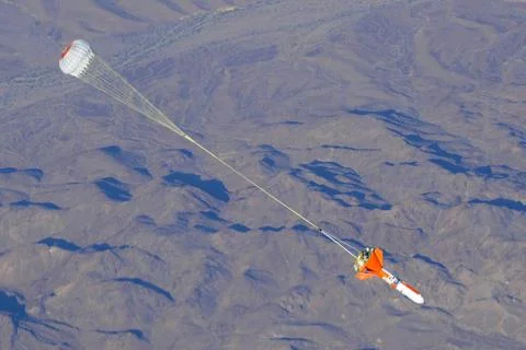 RECORD DATE NOT STATED  An Orion parachute development test takes place at... Stock Photos