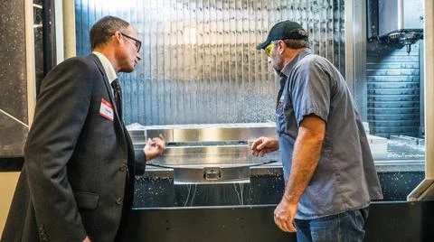 RECORD DATE NOT STATED  The Orion team visits Paradigm, a precision parts ... Foto stock