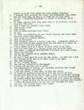 RECORD DATE NOT STATED Page Three Parole Transcript. Bureau of Prisons, In... 写真素材