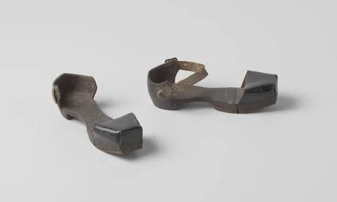 RECORD DATE NOT STATED  Pair of mules, c. 1800 - c. 1900 Shoe or muzzle wi... Stock Photos