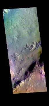 RECORD DATE NOT STATED  . Pal Crater - False Color. The THEMIS VIS camera ... Stock Photos