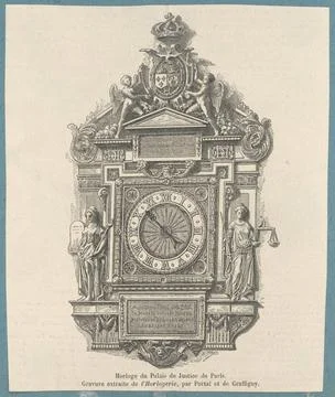RECORD DATE NOT STATED  Palais de Justice clock in Paris; unknown, Matthis... Stock-Fotos