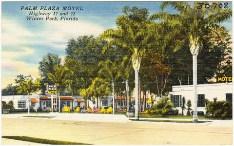 RECORD DATE NOT STATED Palm Plaza Motel, Highway 7 and 92, Winter Park, Fl... Fotos de archivo