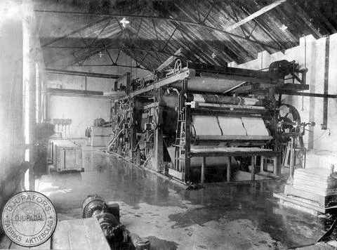 RECORD DATE NOT STATED Pappersbruk The absorption machine for mass on Djup... Stock Photos
