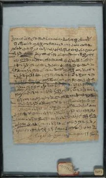 RECORD DATE NOT STATED Papyrus Inscribed in Abnormal Hieratic Papyrus Insc... Stock Photos