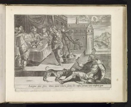 RECORD DATE NOT STATED  Parable of the rich man and the poor Lazarus, 1585... Stock Photos