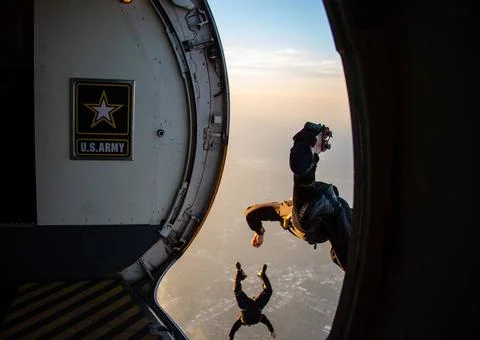 RECORD DATE NOT STATED Parachutists from the U.S. Army Parachute Team, the... Stock Photos