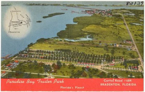 RECORD DATE NOT STATED Paradise Bay Trailer Park, Florida s finest, Cortez... Fotos de archivo