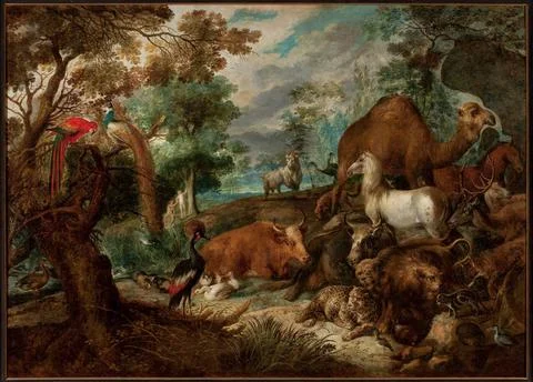 RECORD DATE NOT STATED  Paradise; Hondecoeter, Gillis Claesz. DE (1575/158... 스톡 사진