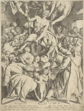 RECORD DATE NOT STATED  Paralyzed by the roof to Christ, Willem Isaacsz. V... Foto stock