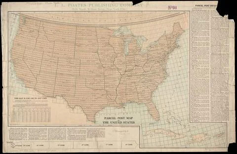 RECORD DATE NOT STATED Parcel post map of the United States , Postal servi... 写真素材