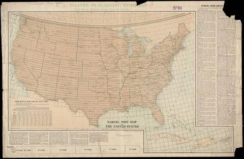 RECORD DATE NOT STATED Parcel post map of the United States. Includes post... 写真素材
