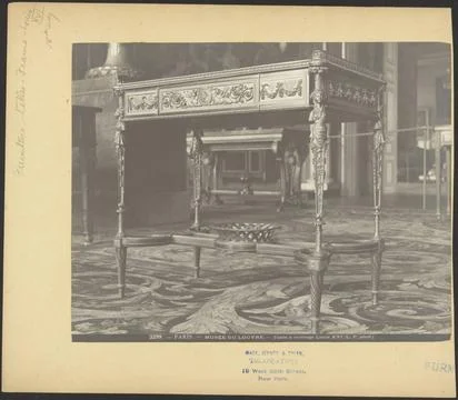 RECORD DATE NOT STATED Paris, Musee du Louvre, Table a ouvrage Louis XVI. ... Stock Photos
