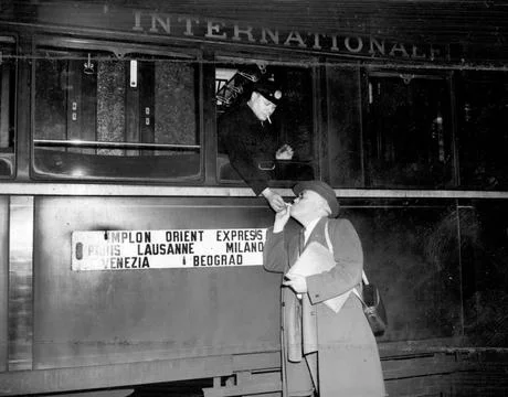 RECORD DATE NOT STATED Paris - Athens Train. Photographs of Marshall Plan ... Stock Photos
