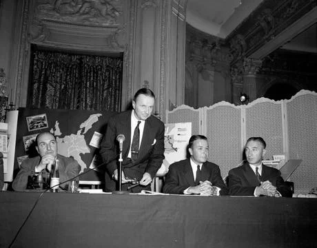 RECORD DATE NOT STATED Paris Chamber of Commerce Honors American Food Merc... Fotos de archivo