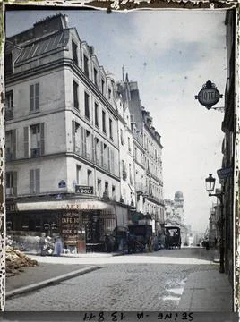 RECORD DATE NOT STATED Paris (5), France rue St-Jacques at the angle of ru... Stock Photos