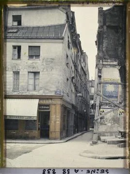 RECORD DATE NOT STATED Paris (5), France The angle of the Boutebrie street... Stock Photos